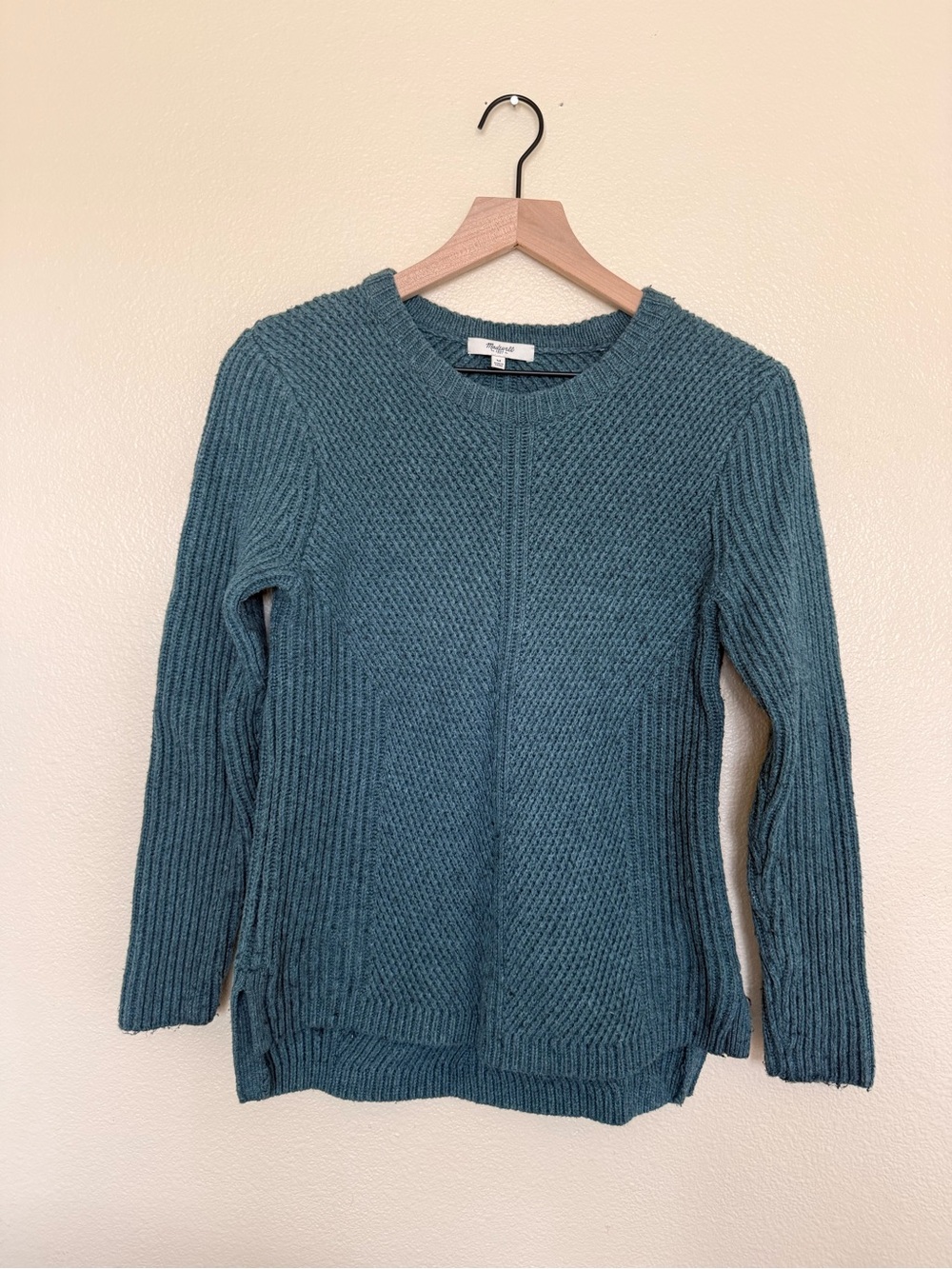 Madewell Teal Crewneck Knit Sweater